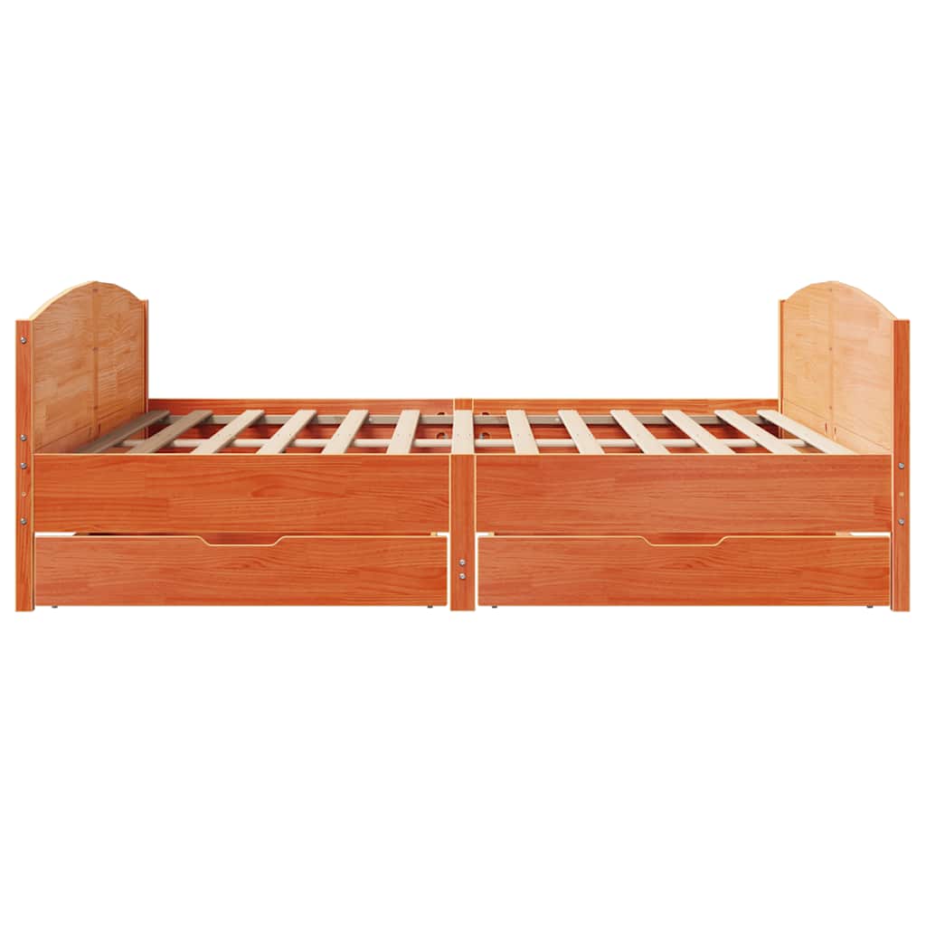 sengeramme uden madras 180x200 cm massivt fyrretræ gyldenbrun
