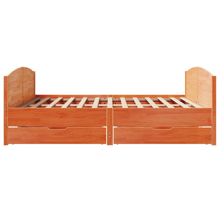 sengeramme uden madras 180x200 cm massivt fyrretræ gyldenbrun