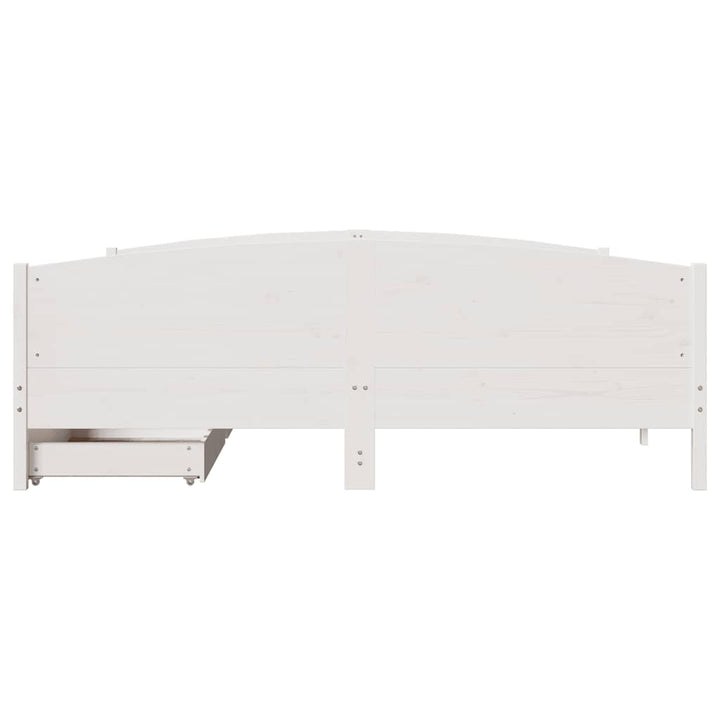 sengeramme uden madras 160x200 cm massivt fyrretræ hvid