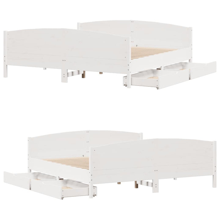 sengeramme uden madras 160x200 cm massivt fyrretræ hvid