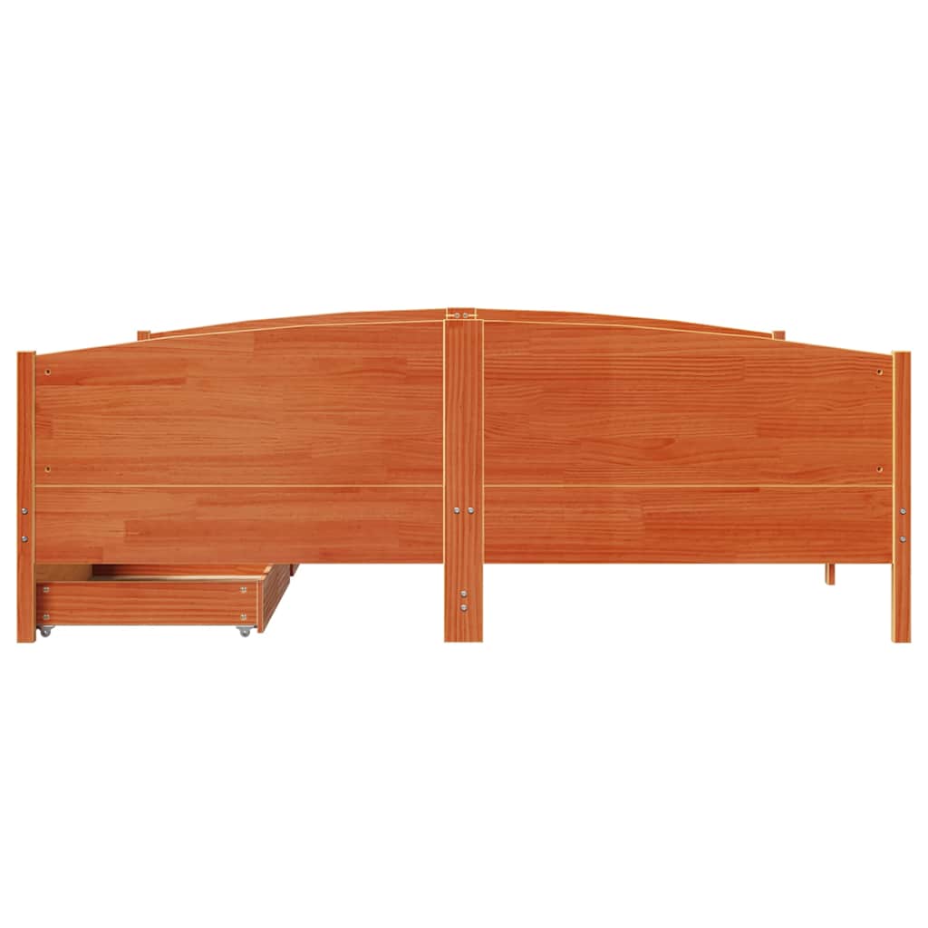 sengeramme uden madras 160x200 cm massivt fyrretræ gyldenbrun
