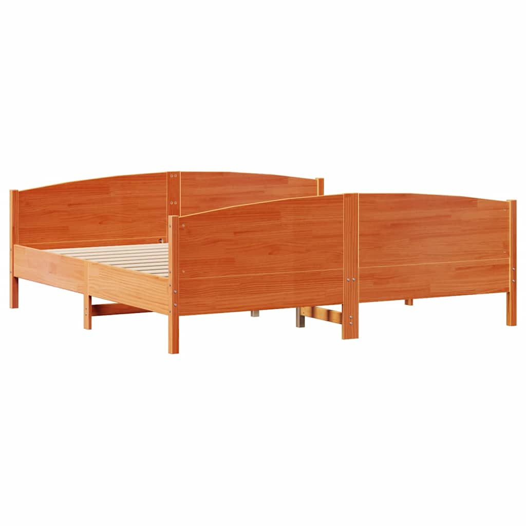 sengeramme uden madras 160x200 cm massivt fyrretræ gyldenbrun