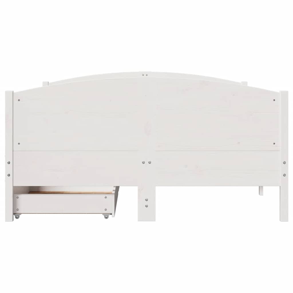 sengeramme uden madras 150x200 cm massivt fyrretræ hvid