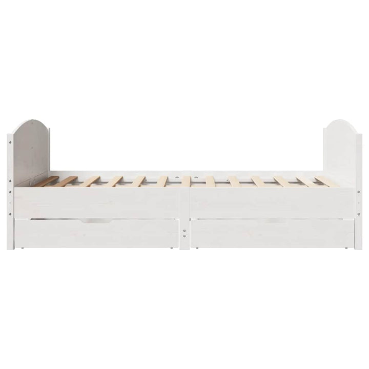 sengeramme uden madras 140x200 cm massivt fyrretræ hvid