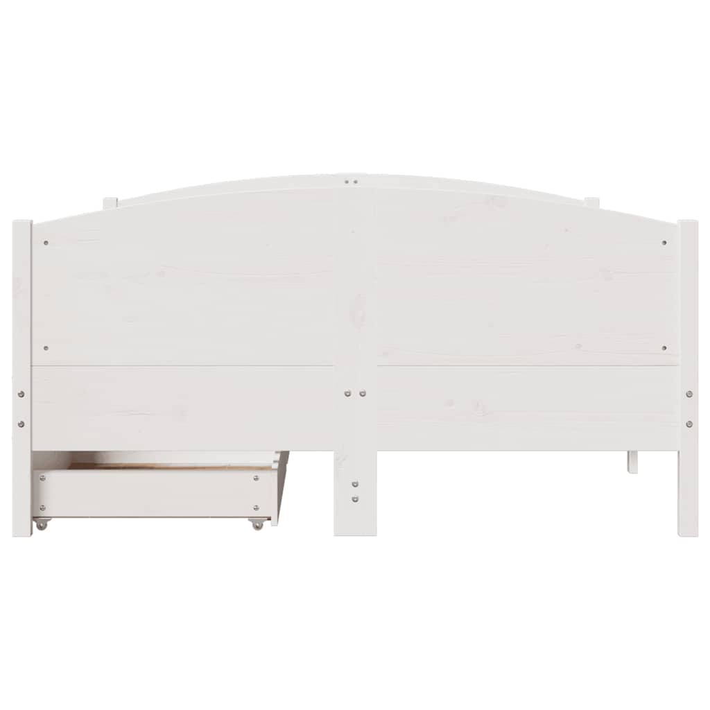 sengeramme uden madras 120x200 cm massivt fyrretræ hvid
