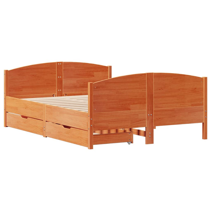 sengeramme uden madras 120x200 cm massivt fyrretræ gyldenbrun