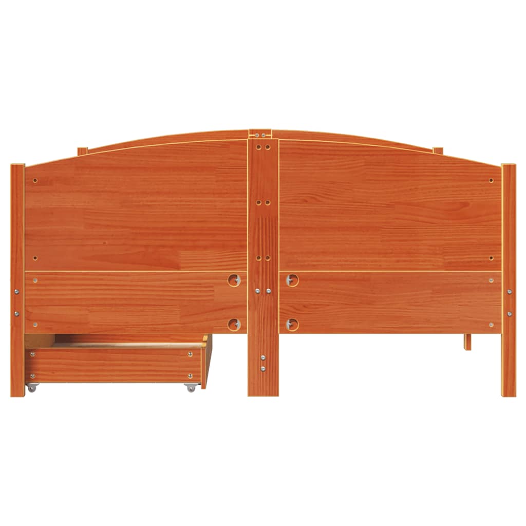sengeramme uden madras 120x200 cm massivt fyrretræ gyldenbrun