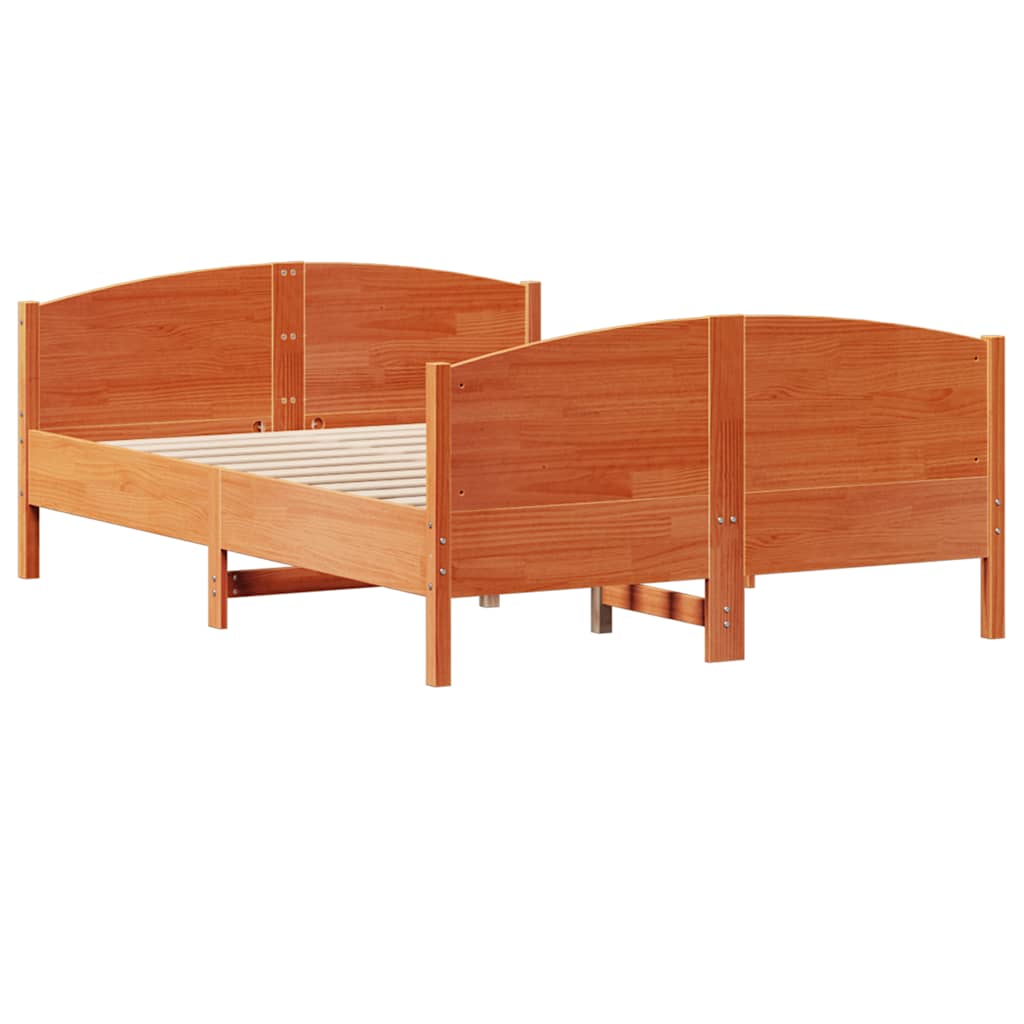 sengeramme uden madras 120x200 cm massivt fyrretræ gyldenbrun
