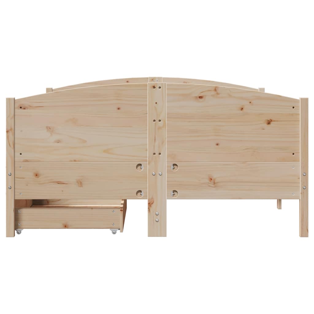 sengeramme uden madras 140x190 cm massivt fyrretræ