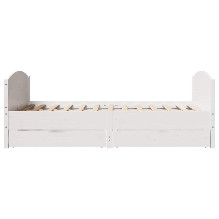 sengeramme uden madras 140x190 cm massivt fyrretræ hvid