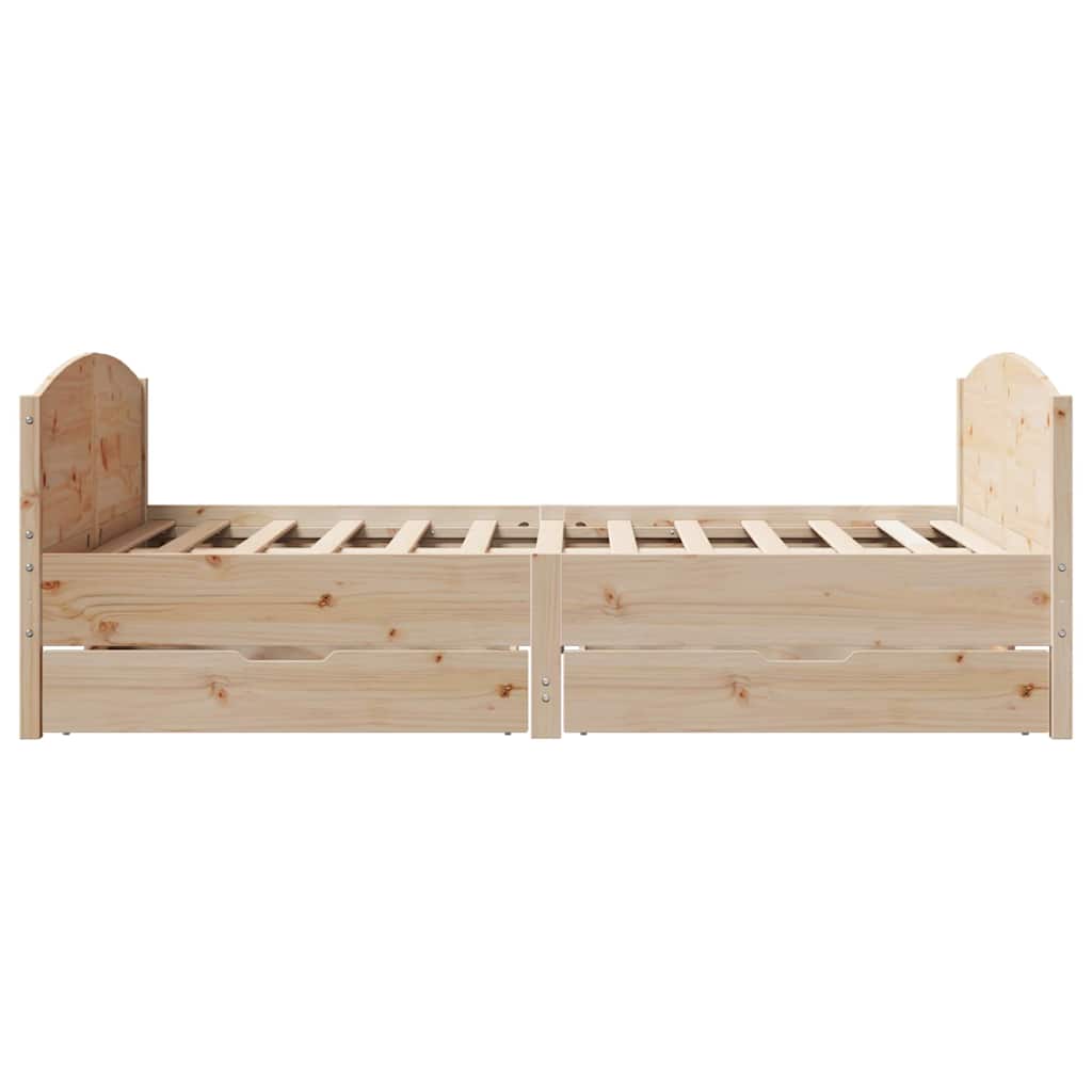 sengeramme uden madras 135x190 cm massivt fyrretræ hvid