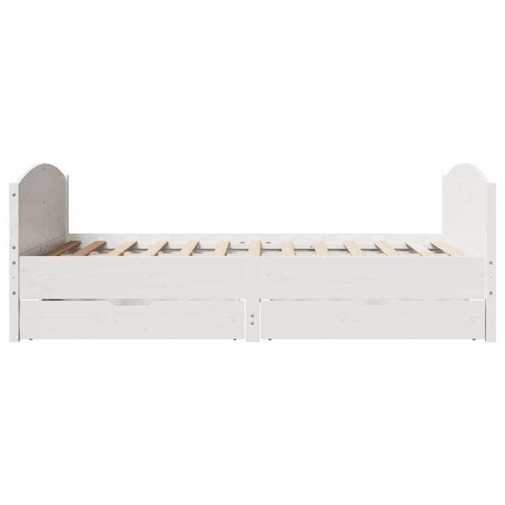 sengeramme uden madras 135x190 cm massivt fyrretræ hvid