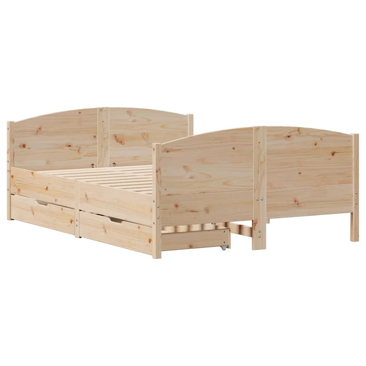 sengeramme uden madras 120x190 cm massivt fyrretræ