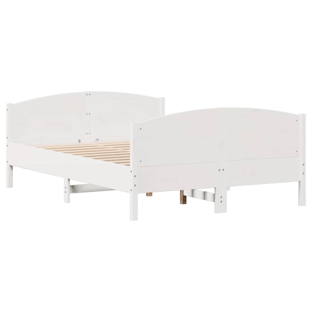 sengeramme uden madras 120x190 cm massivt fyrretræ hvid