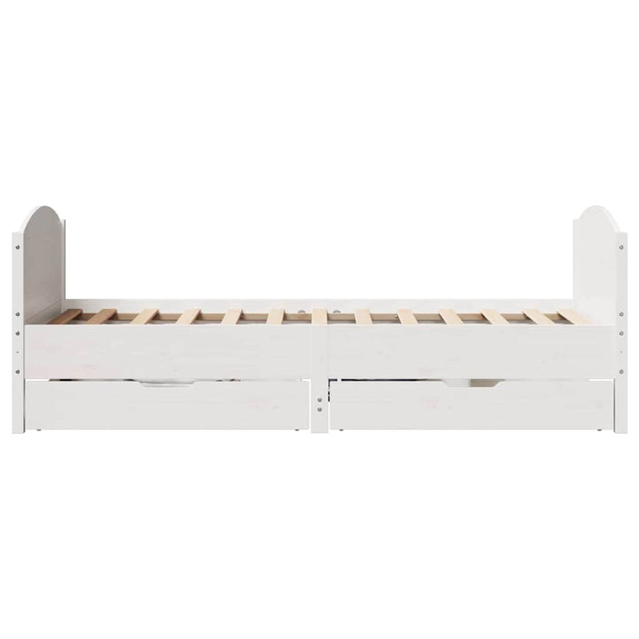 sengeramme uden madras 100x200 cm massivt fyrretræ hvid