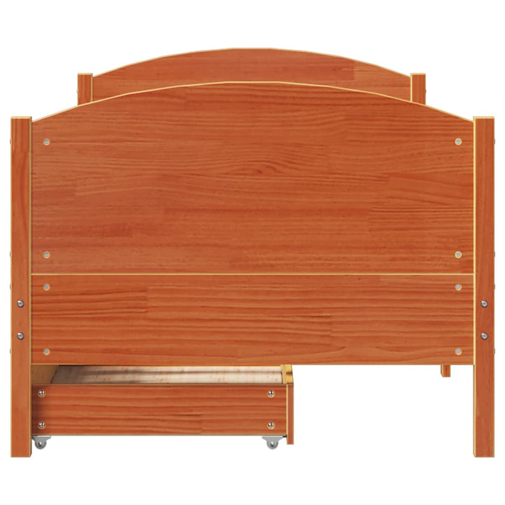 sengeramme uden madras 100x200 cm massivt fyrretræ gyldenbrun
