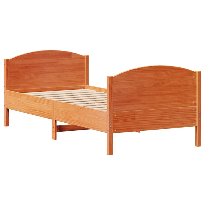 sengeramme uden madras 100x200 cm massivt fyrretræ gyldenbrun