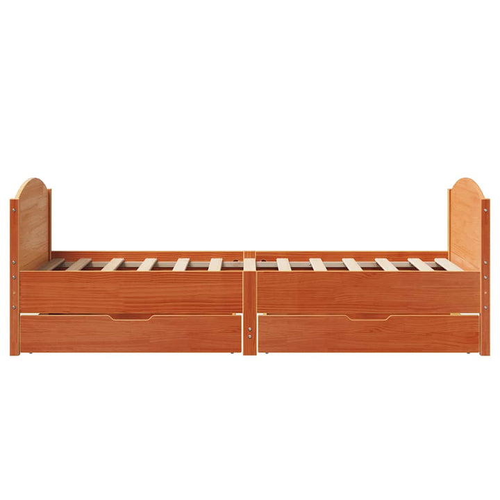 sengeramme uden madras 100x200 cm massivt fyrretræ gyldenbrun