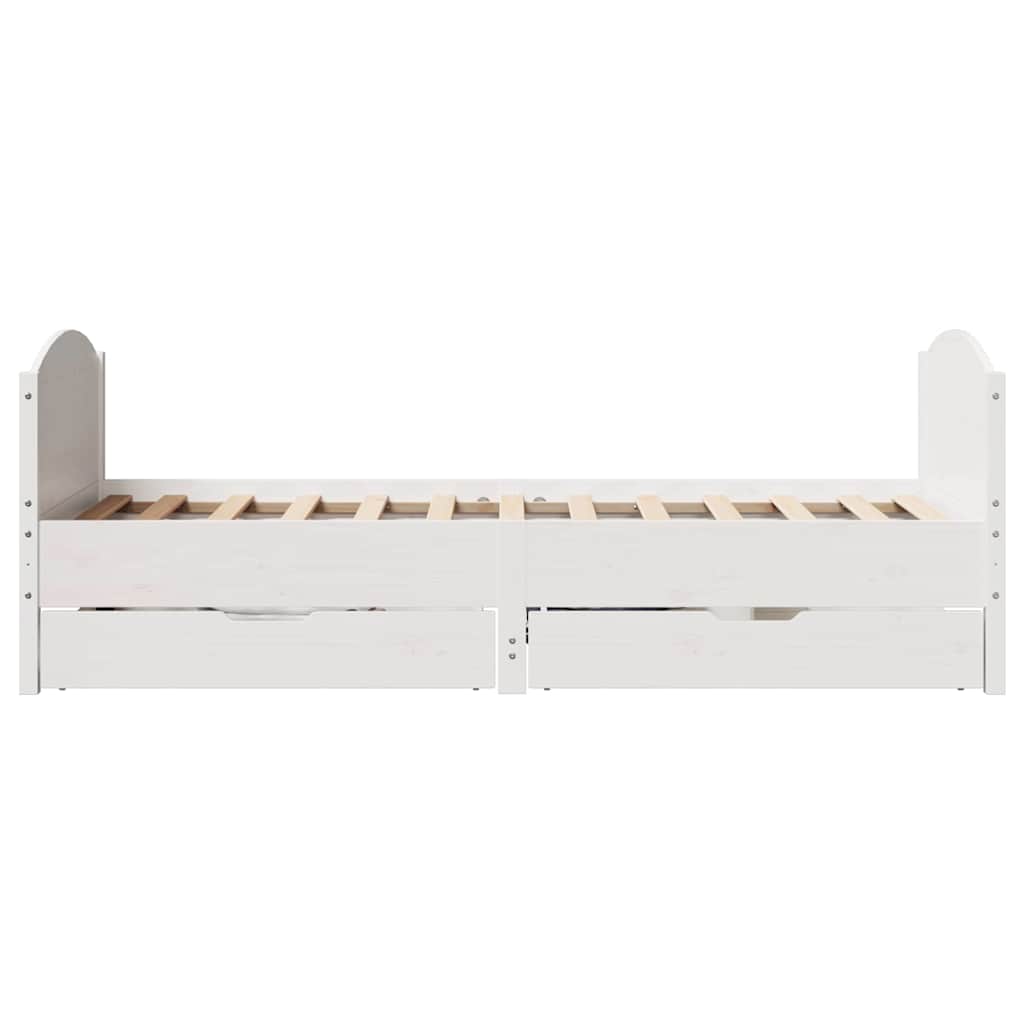 sengeramme uden madras 90x200 cm massivt fyrretræ hvid