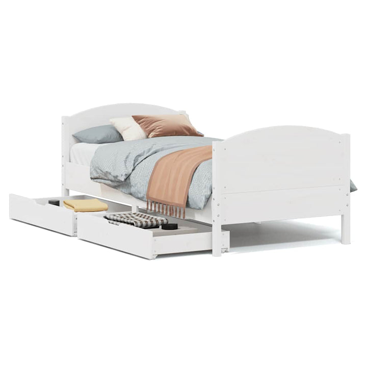 sengeramme uden madras 90x190 cm massivt fyrretræ hvid