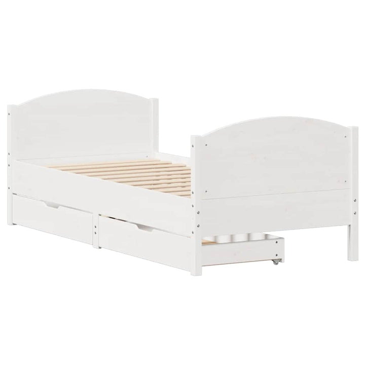 sengeramme uden madras 90x190 cm massivt fyrretræ hvid