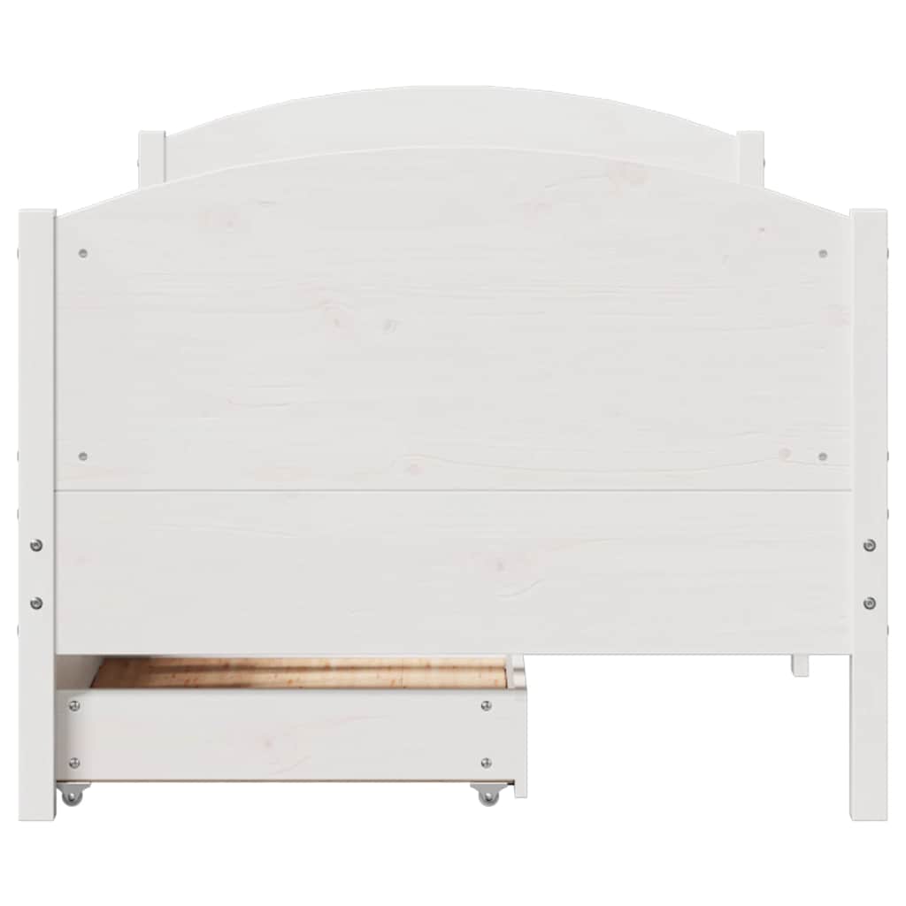 sengeramme uden madras 90x190 cm massivt fyrretræ hvid
