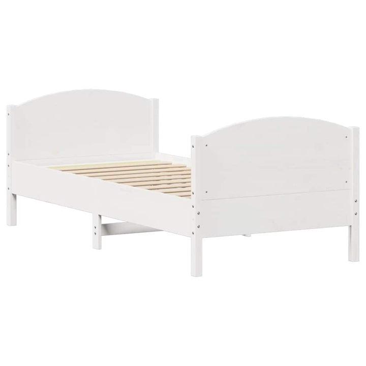sengeramme uden madras 90x190 cm massivt fyrretræ hvid