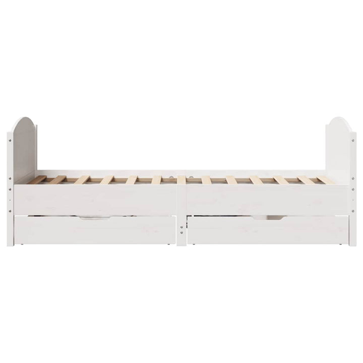 sengeramme uden madras 90x190 cm massivt fyrretræ hvid