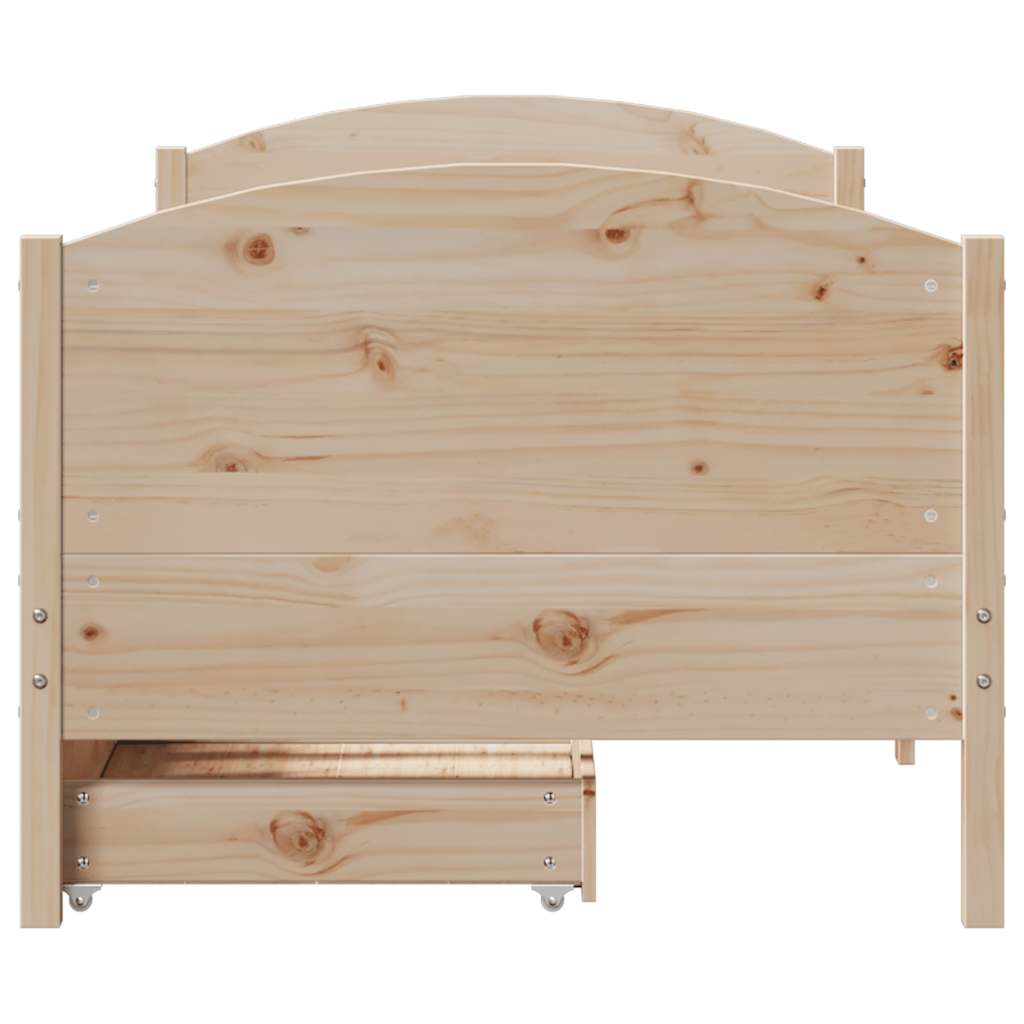 sengeramme uden madras 75x190 cm massivt fyrretræ