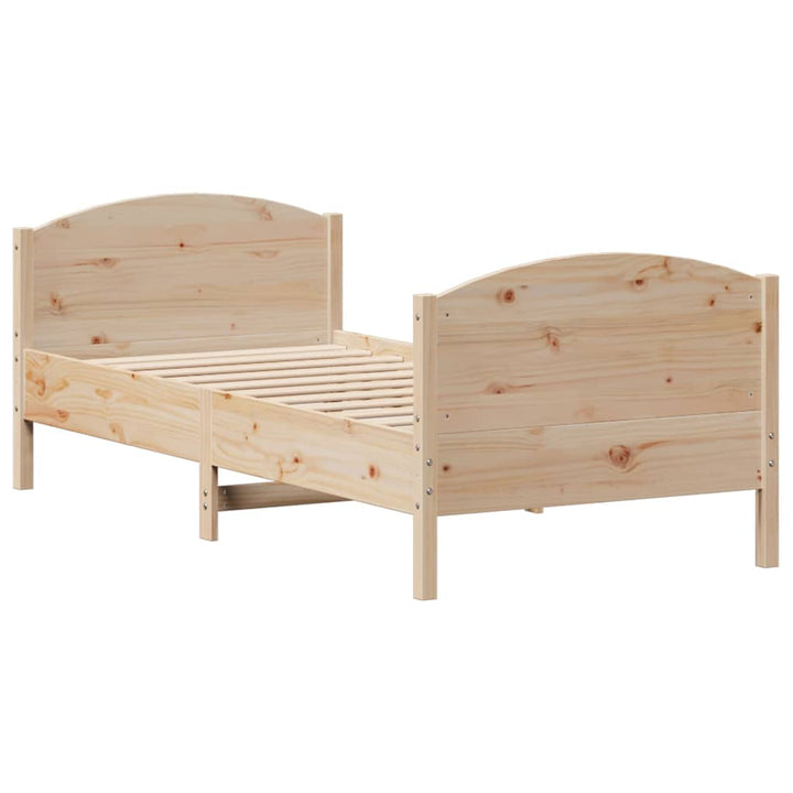 sengeramme uden madras 75x190 cm massivt fyrretræ