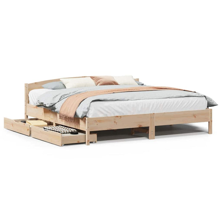 sengeramme uden madras 200x200 cm massivt fyrretræ