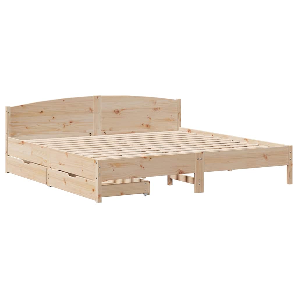 sengeramme uden madras 200x200 cm massivt fyrretræ