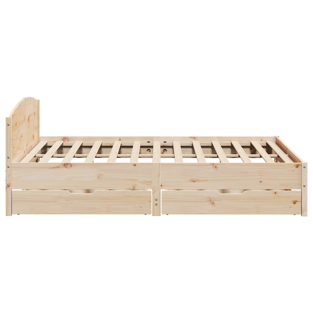 sengeramme uden madras 200x200 cm massivt fyrretræ
