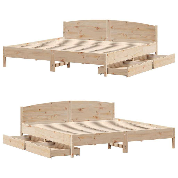 sengeramme uden madras 200x200 cm massivt fyrretræ