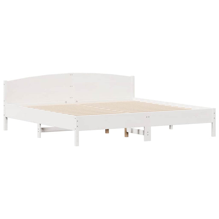 sengeramme uden madras 200x200 cm massivt fyrretræ hvid