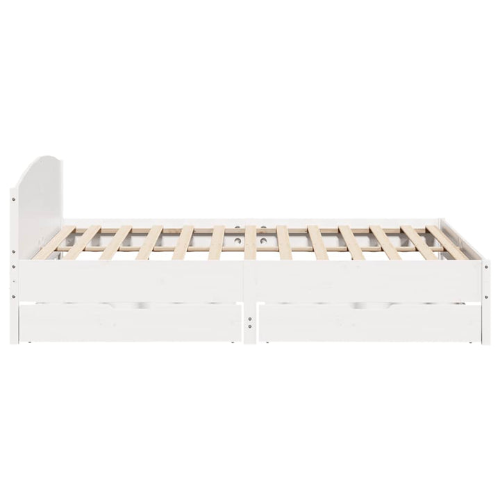 sengeramme uden madras 200x200 cm massivt fyrretræ hvid
