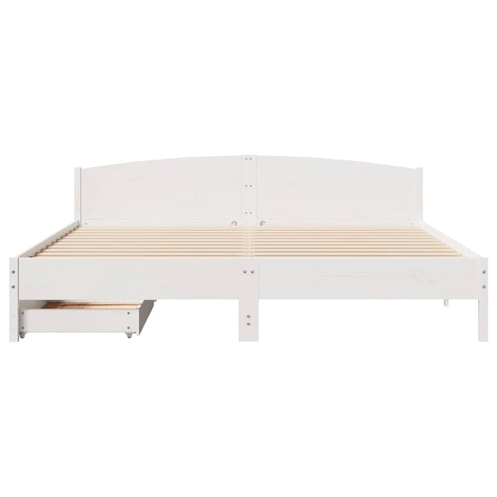 sengeramme uden madras 180x200 cm massivt fyrretræ hvid