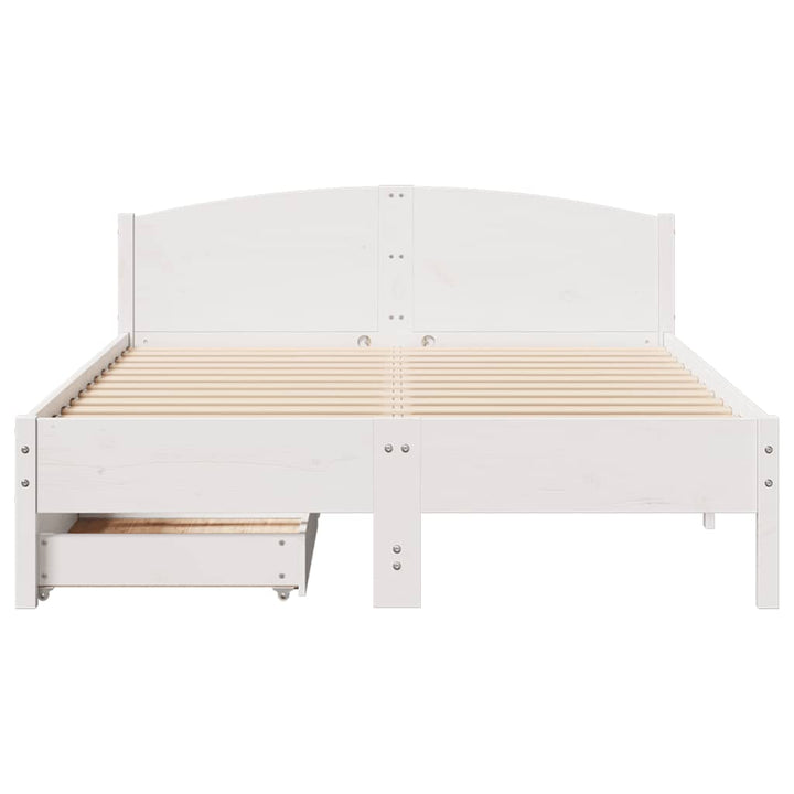 sengeramme uden madras 160x200 cm massivt fyrretræ hvid