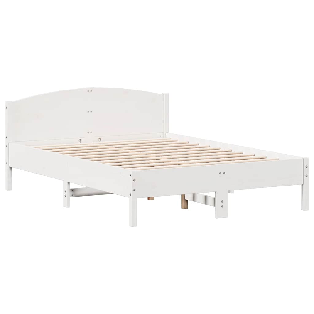 sengeramme uden madras 160x200 cm massivt fyrretræ hvid