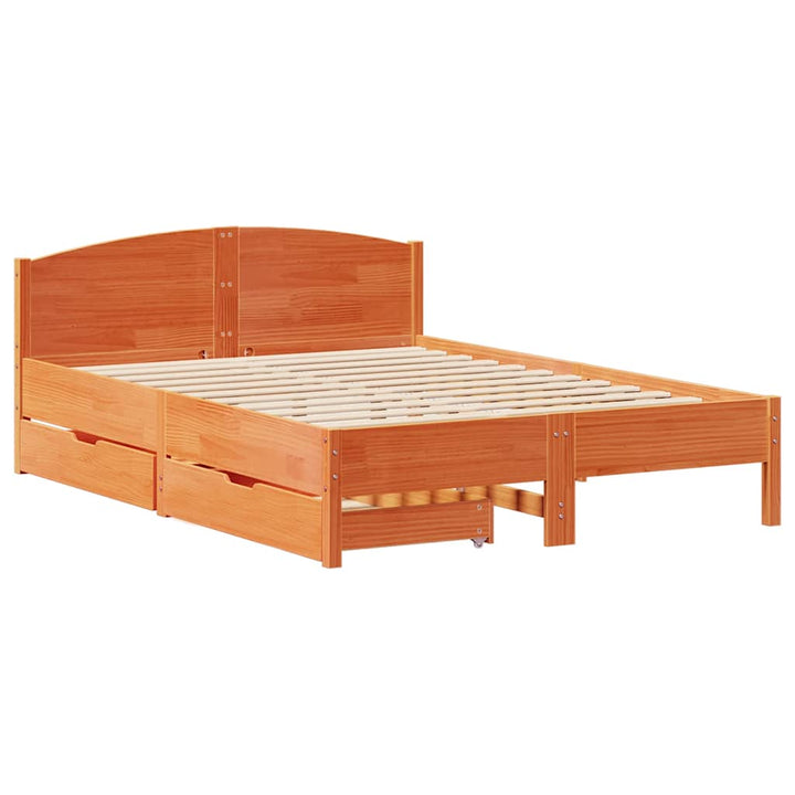 sengeramme uden madras 160x200 cm massivt fyrretræ gyldenbrun