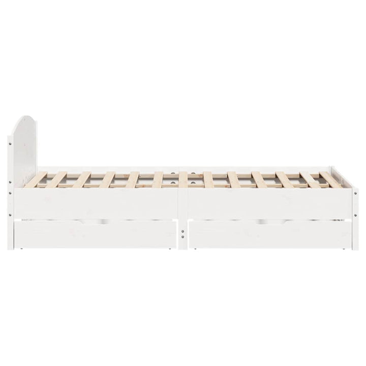 sengeramme uden madras 150x200 cm massivt fyrretræ hvid