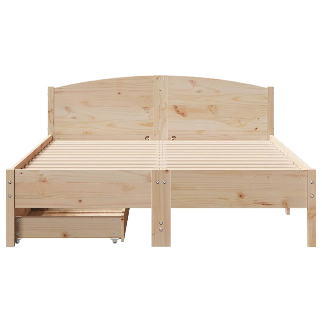 sengeramme uden madras 140x190 cm massivt fyrretræ