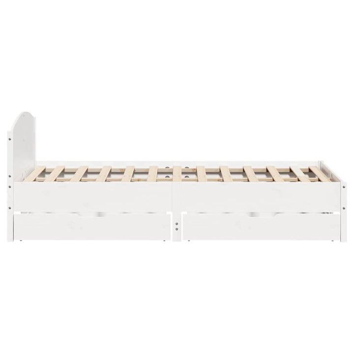 sengeramme uden madras 135x190 cm massivt fyrretræ hvid