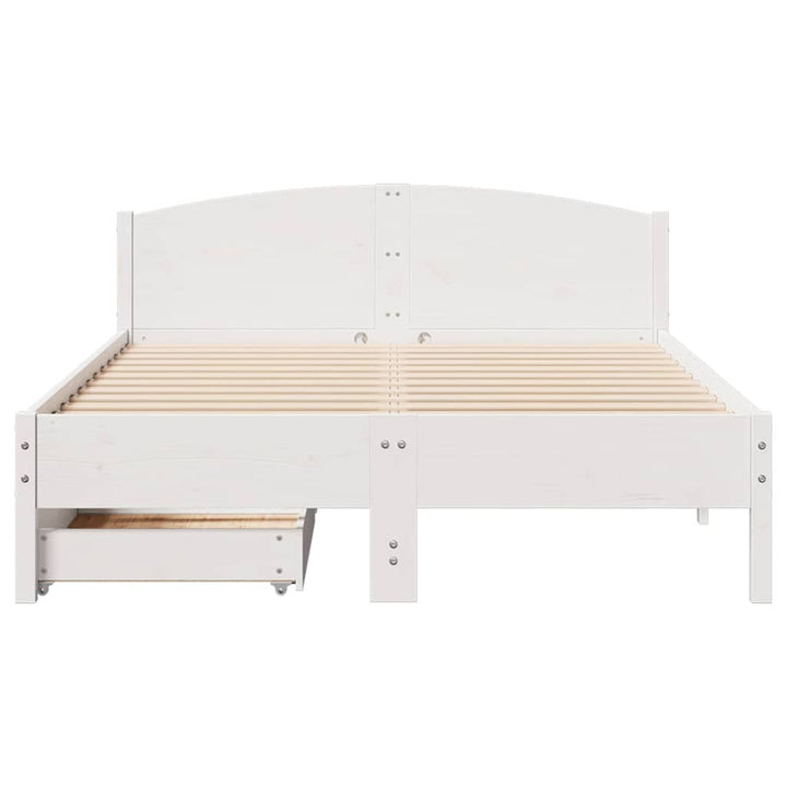 sengeramme uden madras 120x190 cm massivt fyrretræ hvid