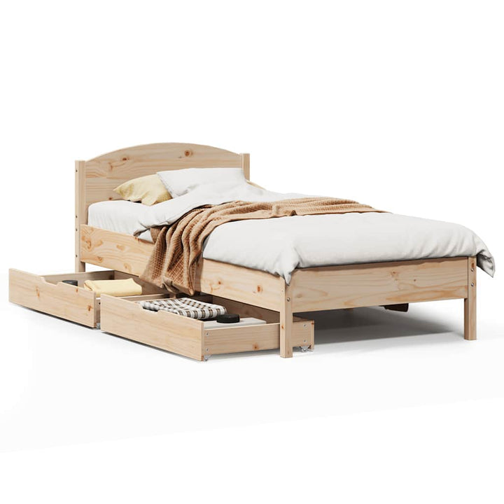 sengeramme uden madras 100x200 cm massivt fyrretræ