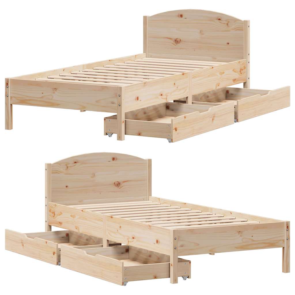 sengeramme uden madras 100x200 cm massivt fyrretræ