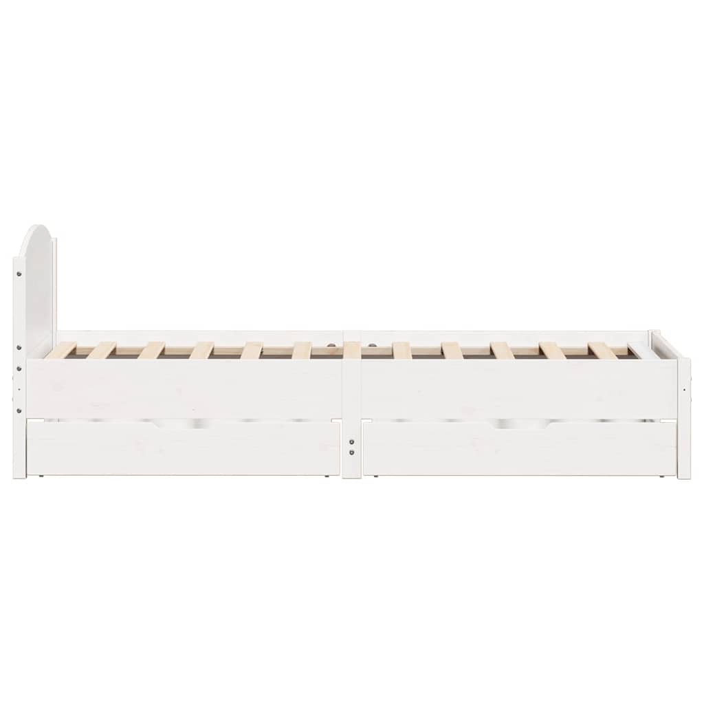 sengeramme uden madras 100x200 cm massivt fyrretræ hvid
