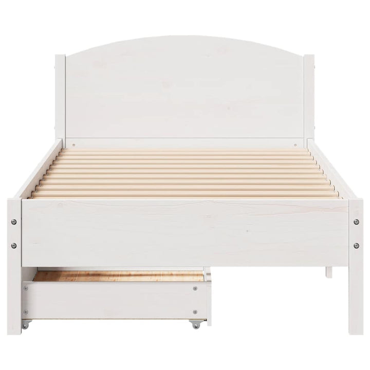 sengeramme uden madras 90x200 cm massivt fyrretræ hvid