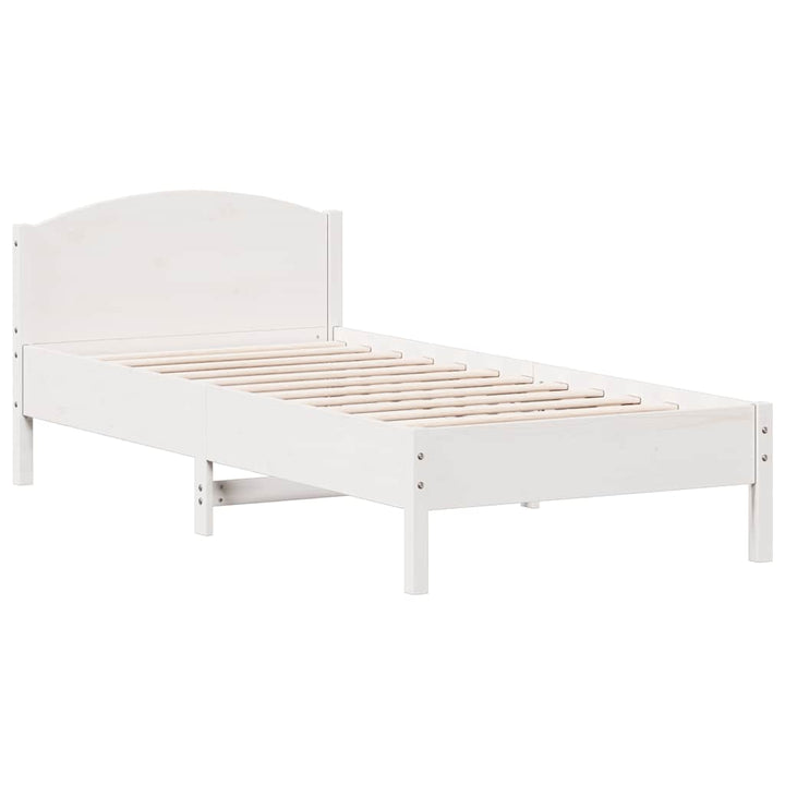 sengeramme uden madras 90x200 cm massivt fyrretræ hvid
