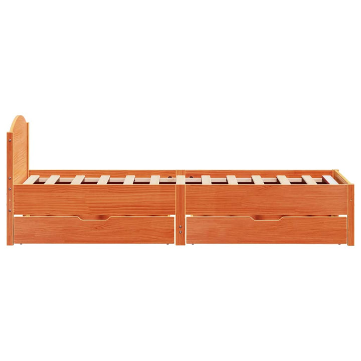 sengeramme uden madras 90x200 cm massivt fyrretræ gyldenbrun